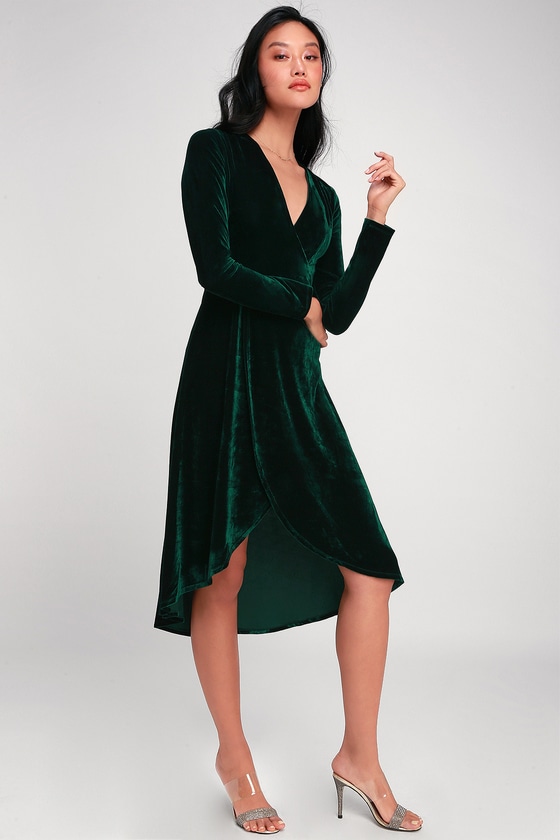 Emerald Green Dress - Midi Dress ...